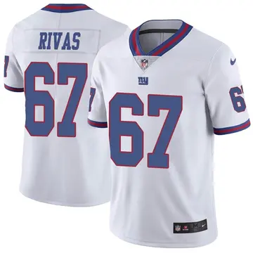 Nike Josh Rivas Men's Limited New York Giants White Color Rush Jersey