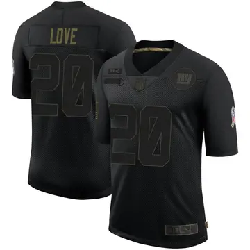 Nike Julian Love Men's Limited New York Giants Black 2020 Salute To Service Retired Jersey