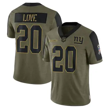 Nike Julian Love Men's Limited New York Giants Olive 2021 Salute To Service Jersey