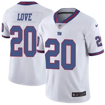 Nike Julian Love Men's Limited New York Giants White Color Rush Jersey