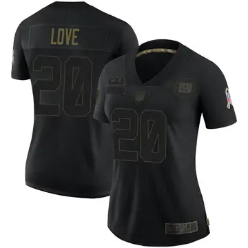 Nike Julian Love Women's Limited New York Giants Black 2020 Salute To Service Jersey