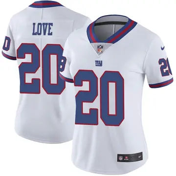Nike Julian Love Women's Limited New York Giants White Color Rush Jersey