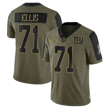 Nike Justin Ellis Men's Limited New York Giants Olive 2021 Salute To Service Jersey