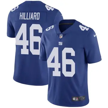 Nike Justin Hilliard Men's Limited New York Giants Royal Team Color Vapor Untouchable Jersey