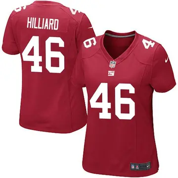 Nike Justin Hilliard Women's Game New York Giants Red Alternate Jersey
