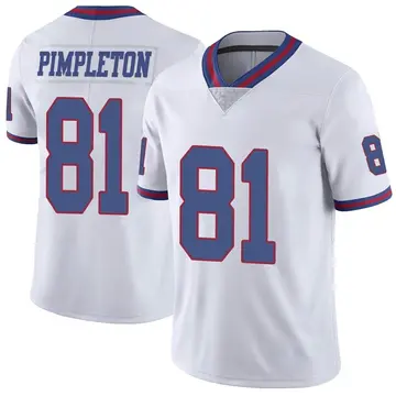 Nike Kalil Pimpleton Men's Limited New York Giants White Color Rush Jersey