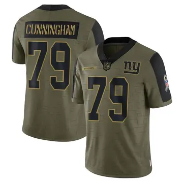 Nike Korey Cunningham Men's Limited New York Giants Olive 2021 Salute To Service Jersey