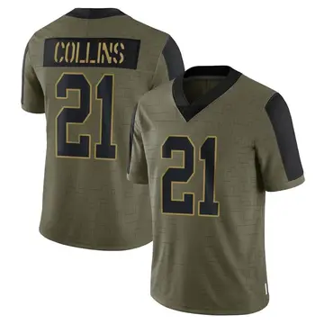 Nike Landon Collins Men's Limited New York Giants Olive 2021 Salute To Service Jersey