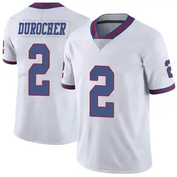 Nike Leo Durocher Men's Limited New York Giants White Color Rush Jersey