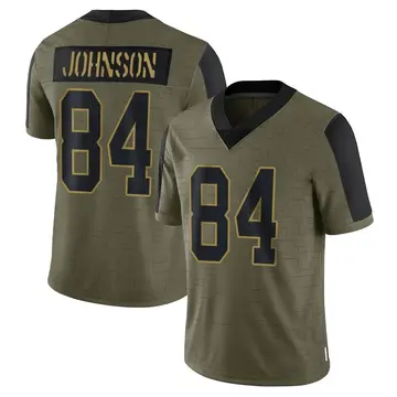 Nike Marcus Johnson Men's Limited New York Giants Olive 2021 Salute To Service Jersey