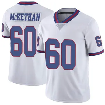 Nike Marcus McKethan Youth Limited New York Giants White Color Rush Jersey