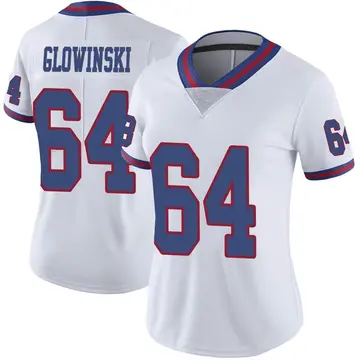 Nike Mark Glowinski Women's Limited New York Giants White Color Rush Jersey