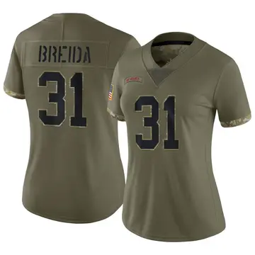 Nike Matt Breida Women's Limited New York Giants Olive 2022 Salute To Service Jersey