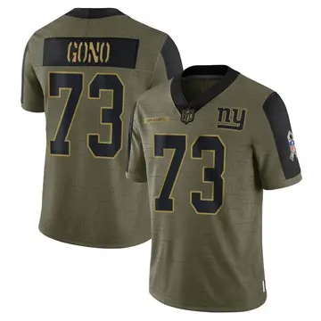 Nike Matt Gono Men's Limited New York Giants Olive 2021 Salute To Service Jersey