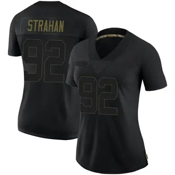 Nike Michael Strahan Women's Limited New York Giants Black 2020 Salute To Service Jersey