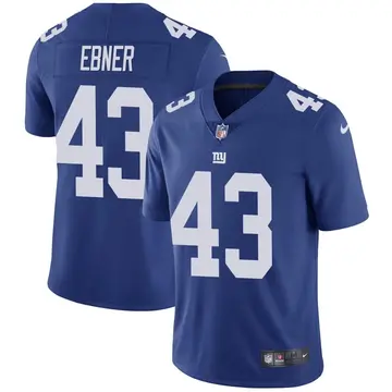 Nike Nate Ebner Youth Limited New York Giants Royal Team Color Vapor Untouchable Jersey
