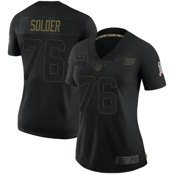 Nike Nate Solder Women's Limited New York Giants Black 2020 Salute To Service Jersey