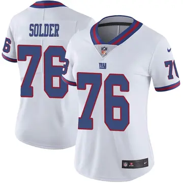 Nike Nate Solder Women's Limited New York Giants White Color Rush Jersey