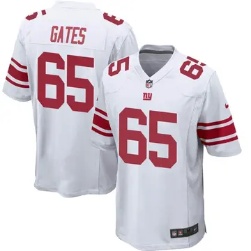 Nike Nick Gates Men's Game New York Giants White Jersey