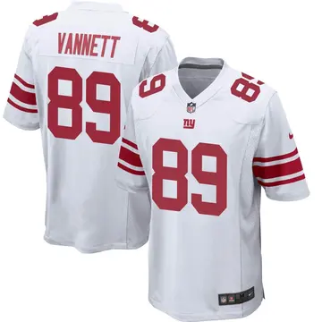 Nike Nick Vannett Men's Game New York Giants White Jersey