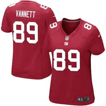 Nike Nick Vannett Women's Game New York Giants Red Alternate Jersey