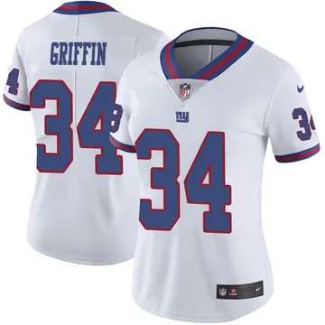 Nike Olaijah Griffin Women's Limited New York Giants White Color Rush Jersey