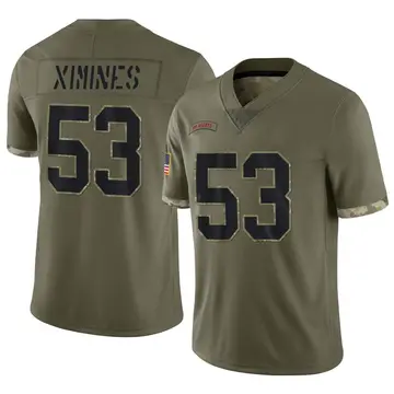 Nike Oshane Ximines Men's Limited New York Giants Olive 2022 Salute To Service Jersey