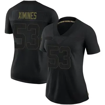 Nike Oshane Ximines Women's Limited New York Giants Black 2020 Salute To Service Jersey