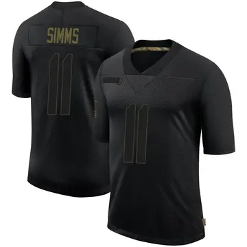 Nike Phil Simms Men's Limited New York Giants Black 2020 Salute To Service Retired Jersey