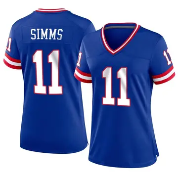 Nike Phil Simms Women's Game New York Giants Royal Classic Jersey