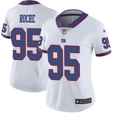 Nike Quincy Roche Women's Limited New York Giants White Color Rush Jersey