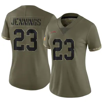 Nike Rashad Jennings Women's Limited New York Giants Olive 2022 Salute To Service Jersey