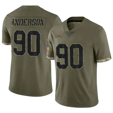 Nike Ryder Anderson Men's Limited New York Giants Olive 2022 Salute To Service Jersey