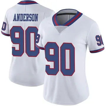 Nike Ryder Anderson Women's Limited New York Giants White Color Rush Jersey