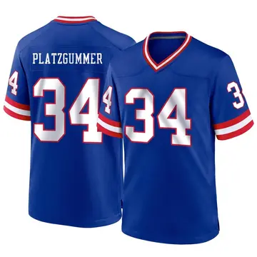 Nike Sandro Platzgummer Men's Game New York Giants Royal Classic Jersey