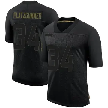 Nike Sandro Platzgummer Men's Limited New York Giants Black 2020 Salute To Service Retired Jersey