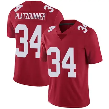 Nike Sandro Platzgummer Men's Limited New York Giants Red Alternate Vapor Untouchable Jersey