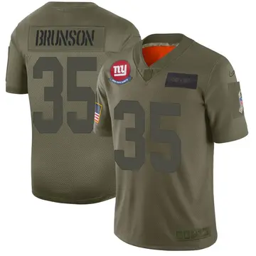 Nike TJ Brunson Men's Limited New York Giants Camo 2019 Salute to Service Jersey