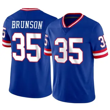 Nike TJ Brunson Men's Limited New York Giants Classic Vapor Jersey