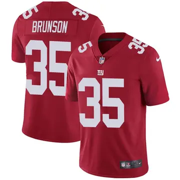 Nike TJ Brunson Men's Limited New York Giants Red Alternate Vapor Untouchable Jersey