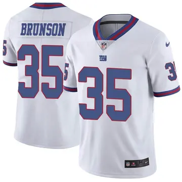 Nike TJ Brunson Men's Limited New York Giants White Color Rush Jersey