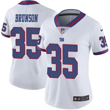 Nike TJ Brunson Women's Limited New York Giants White Color Rush Jersey