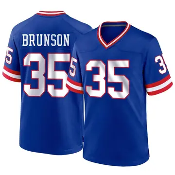 Nike TJ Brunson Youth Game New York Giants Royal Classic Jersey