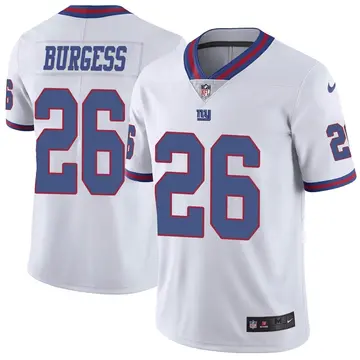 Nike Terrell Burgess Men's Limited New York Giants White Color Rush Jersey