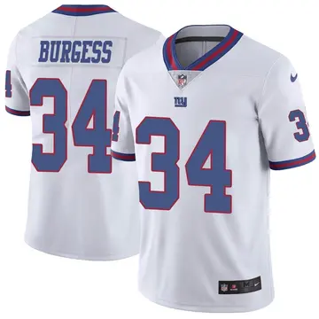 Nike Terrell Burgess Men's Limited New York Giants White Color Rush Jersey