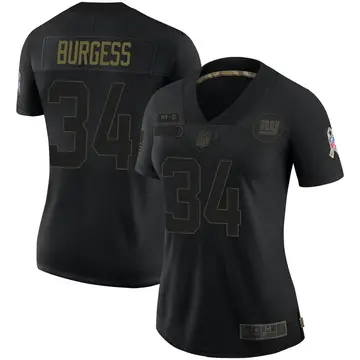 Nike Terrell Burgess Women's Limited New York Giants Black 2020 Salute To Service Jersey