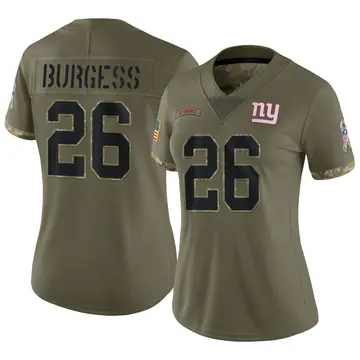 Nike Terrell Burgess Women's Limited New York Giants Olive 2022 Salute To Service Jersey
