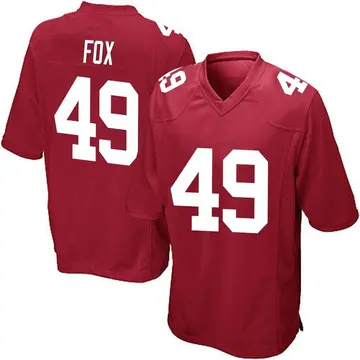 Nike Tomon Fox Men's Game New York Giants Red Alternate Jersey