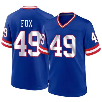Nike Tomon Fox Men's Game New York Giants Royal Classic Jersey