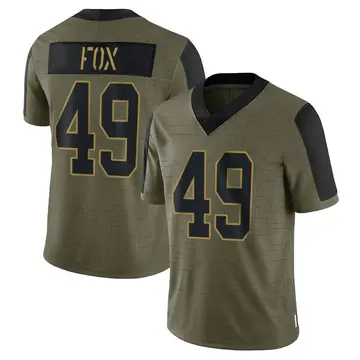 Nike Tomon Fox Men's Limited New York Giants Olive 2021 Salute To Service Jersey
